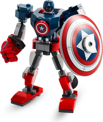 Produktbild von LEGO 76168 Marvel Avengers Captain America Mech Set, Actionfigur für Jungen und Mädchen ab 7 Jahren