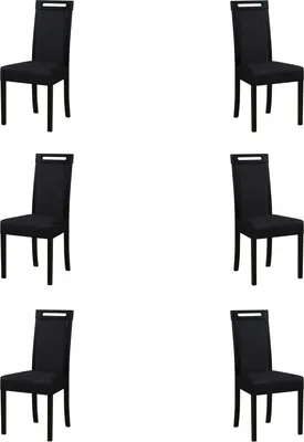 Produktbild von Esszimmerstuhl, Holz Eiche Massiv Stuhl Stühle Küchenstuhl - Set 6x Roma 5 SCHWARZ