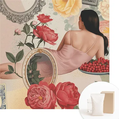 Produktbild von Fototapete - Wandbilder für Wohnzimmer - 250x250 cm - Dekorative Wandfolie - Modernes Design für Wanddekoration - Tapeten für Innenräume - Florale Eleganz