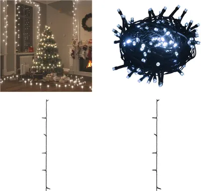 Image de vidaXL Guirlande lumineuse 600 LEDs Indoor et Outdoor IP44 60 m Blanc froid - Guirlande lumineuse LED - Guirlande lumineuse LED - Lumière de décoration de Noël - Lumières de décoration de Noël