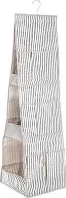 Produktbild von Aufbewahrungsorganizer ca. 30x30x106cm mit 8 Seitentaschen, Streifen-Design