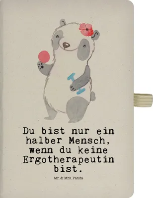 Produktbild von Mr. & Mrs. Panda Tagebuch Ergotherapeutin Herz - Transparent - Geschenk, Adressbuch, Reisetagebuch, Journal, Ausbildung, Beruf, notizbuch, Lustig, Schreibheft, Witzig