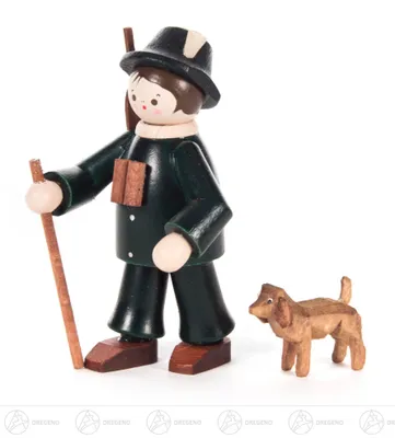 Zdjęcie produktu dla Miniaturowy leśniczy z psem w kolorze Wysokość ok. 6 cm NOWOŚĆ