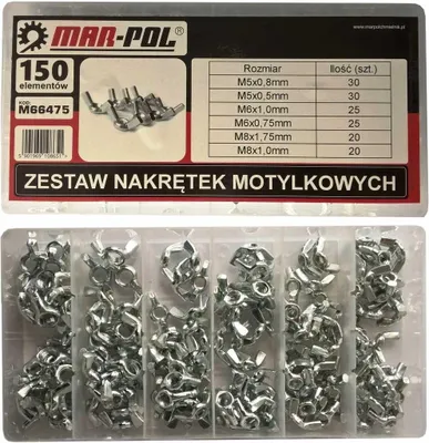 Zdjęcie produktu dla MAR-POL Nakrętka motylkowa, zestaw 150 sztuk M66475