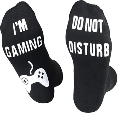 Produktbild von CHPN – Socken – Gaming-Socken – Nicht stören – Lustige Socken – Haussocken – Einheitsgröße  Schwarz/Weiß – Herren – Geschenk – Trendige Socken