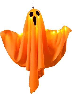 Produktbild von Halloween Deko Outdoor, 50cm Hängende Geister Windsack Mit Lichterketten, LED Scream Fliegende Geist Halloween Party Terrasse Garten Horror Dekoration