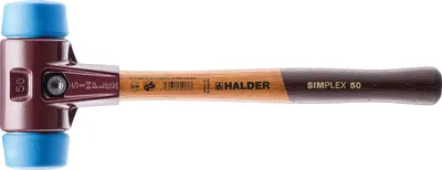 Image de Maillet HALDER SIMPLEX TPE souple avec boîtier en fonte malléable et manche en bois - D=60 mm - 3001.060