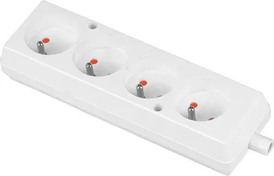 Imagen del producto de Toma de corriente múltiple (cuatro enchufes) de 16A, 250V, con cable, color blanco - VT-302-0041