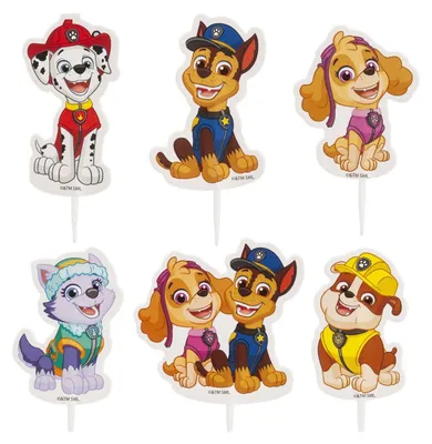 Image de Dekora Cake Topper Paw Patrol en papier/carton - 16 pièces, hauteur : 4,2cm