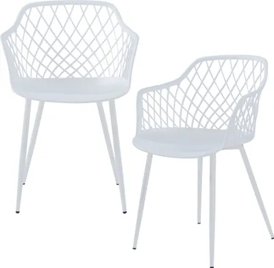 Obrázek produktu pro Jídelní židle 'Kangasniemi' sada 2 kovových plastových židlí 82 x 56 x 52 cm Bílá