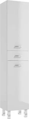 Image de DomoDomo Armoire haute blanc brillant 170x35 cm Armoire de salle de bains Mea