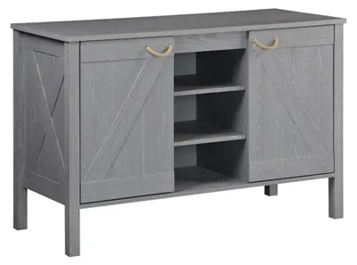 Produktbild von LUZIA Doppelwaschbecken-Badezimmerschrank B.120 x H.78 x T.50 cm, graue Eiche