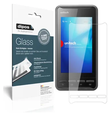 Produktbild von 2x Schutzfolie für Unitech PA700 - Anti-Shock 9H Folie Glass Kunststoffglas