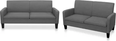Produktbild von 2-tlg. Sofagarnitur Stoff Dunkelgrau