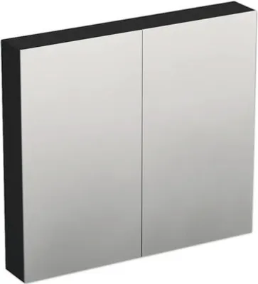Produktbild von Jungborn Spiegelschrank TRENTA 80 x 14,4 x 72 cm schwarz zu LR29 matt 2-türig IP 44