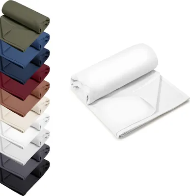 Produktbild von Bettlaken ohne Gummizug 140x200 cm Haustuch 100% RENFORCE Baumwolle Betttuch Tischdecke, Farbe: Weiß