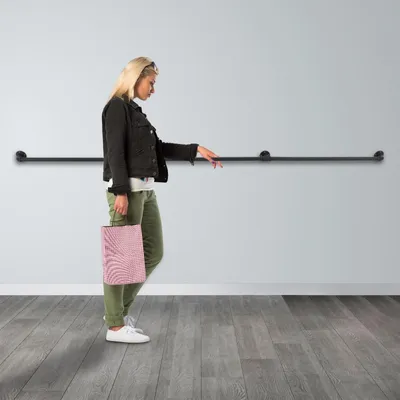 Imagen del producto de Elzusha - Barra antideslizante para escaleras de 3 metros, fabricada en acero al carbono, para mayor seguridad