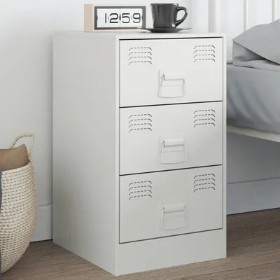 Immagine prodotto di Maison Exclusive - Comodino bianco 34,5x39x62 cm Acciaio