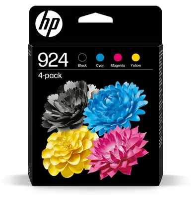 Produktbild von HP 924 (6C3Z1NE) Original Druckerpatrone 4er Pack, 1xSchwarz, 1xCyan, 1xMagenta, 1xGelb OfficeJet Pro 8124e, 8122e, 8132e, 8135e, 8134e, 8125e