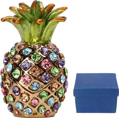Produktbild von Ananas Schmuck Kiste Mini Größe Strassonlegierung Lebendige Farben Weit