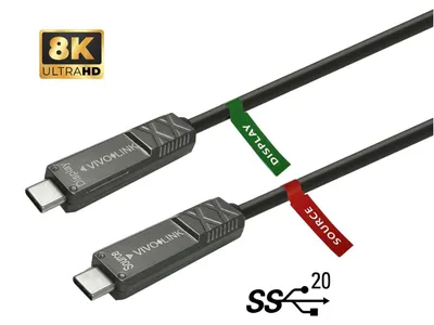 Image de Vivolink PROUSBCMM15OP Câble USB 15 m USB 3.2 Gen 2 (3.1 Gen 2) USB C Noir (PROUSBCMM15OP)