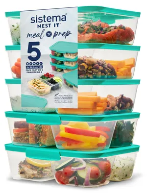 Produktbild von sistema Meal Prep Boxen NEST IT 1,19 l 5 Stück