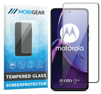 Produktbild von Mobigear Premium Displayschutzfolie für Motorola Moto G84, gehärtetes Glas – kompatibel mit Hüllen