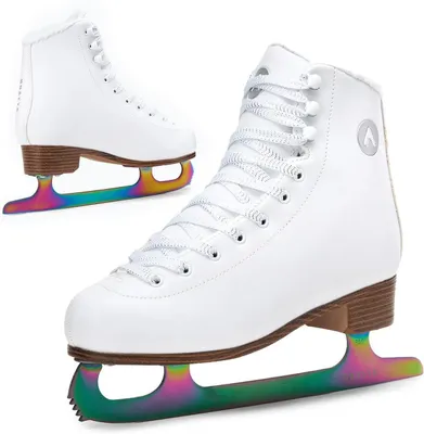 Productafbeelding van Kunstschaatsen Dames - IJsschaatsen Dames - Schaatsen op IJs - Stevige Enkelsteun - Maat 39 - Wit