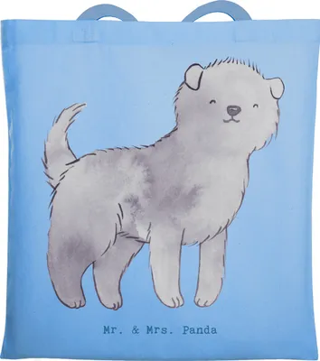 Produktbild von Mr. & Mrs. Panda Schultasche Affenpincher Lebensretter - Sky Blue - Geschenk, Einkaufstasche, Laptoptasche, Tote Bag, Tasche, Tragetasche