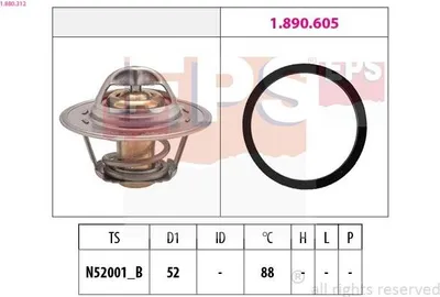 Produktbild von EPS Thermostat Kühlmittel 88°C für LAND ROVER Freelander SUV (L314) für MG MGF (RD) für ROVER 75 (RJ)