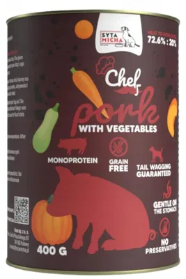 Produktbild von SYTA MICHA Chef Pork with vegetables - Nassfutter für Hunde - 400g