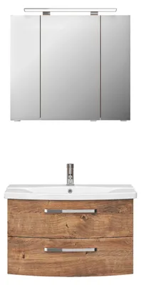 Produktbild von PELIPALSerie 4010 40100800169 Block bestehend aus:Keramik-Waschtisch, Unterschrank, Spiegelschrank mit Leuchte / 84cm