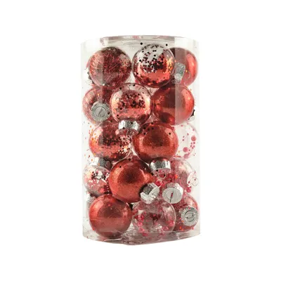 Obrázek produktu pro Sada ozdob, prům. 6 cm, červená