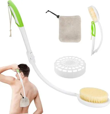 Imagen del producto de Kit de cuidado para la espalda con toalla y cepillos, ideal para personas mayores