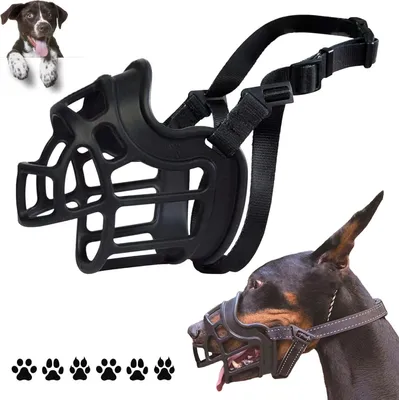 Produktbild von Korbmaulkorb für Hunde,Maulkorb für Hunde,Silikon-Korb Hund Maulkörbe,Atmungsaktiver Rundum-Abdeckung des Und Verstellbare Träger,Verhindert Bellen, Beißen und Kauen Schwarz