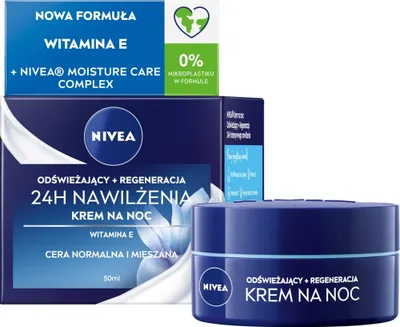 Produktbild von Nivea 24H Feuchtigkeitsspendende + Regenerierende Nachtcreme - Normale und Mischhaut 50 ml