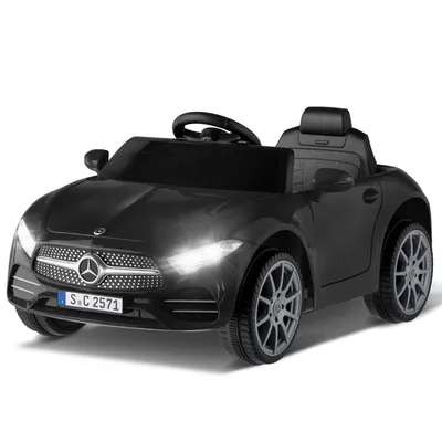Immagine prodotto di LEADZM, auto elettrica per bambini, modello Mercedes-Benz CLS 350, auto elettrica per bambini con telecomando, 12V, dimensioni 90x60x40 cm, colore nero, Immagine generata dall'IA