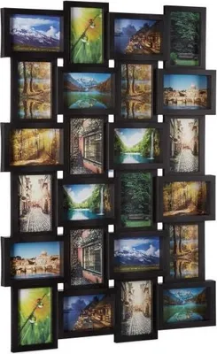 Produktbild von Bilderrahmen Collage-Rahmen für 24 Fotos, modernes Design, horizontal und vertikal aufhängbar