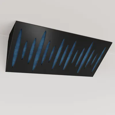 Obrázok produktu pre 2-balenie – Úzka akustická rohová basová pasca s velúrovou látkou | 23 x 50 x 10 cm | Odraz – zvuková izolácia | [PULSE (Horizont) – čierna | modrá]