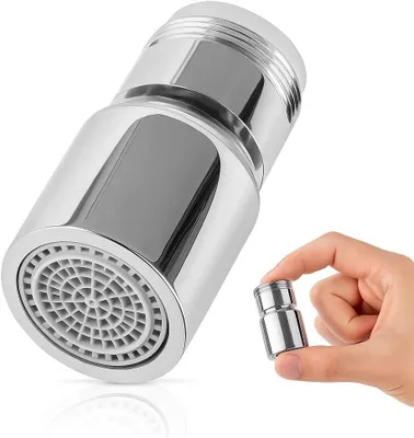 Obrázok produktu pre Kúpeľňová sprcha s chrómovou povrchovou úpravou, regulátor prúdu, otočná o 360°, pripojenie M24. Sprchová hlavica na batériu, vhodná do kuchyne alebo kúpeľne