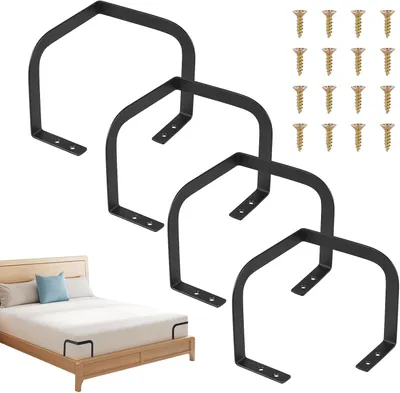 Produktbild von 4 Stück Matratzenhalter gegen Verrutschen, 14 cm Halterung für Bettkanten, rutschfeste Matratzenstopper, Matratzenstabilisatoren, Schwarz