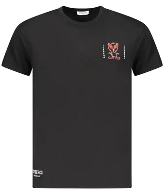 Produktbild von Stylishes Schwarzes Kurzarm-Herrenshirt mit Druck und Rundhals