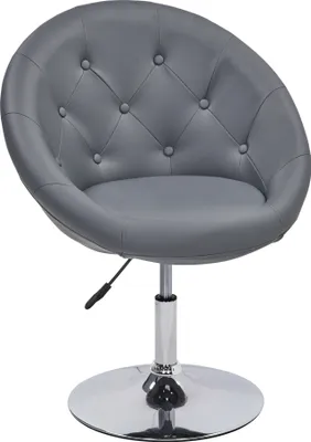 Obrázok produktu pre Duhome klubové kreslo lounge kreslo výškovo nastaviteľné koktailové kreslo toaletné kreslo v imitácii kože, sivé