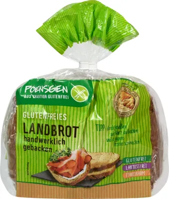 Produktbild von Poensgen Landbrot geschnitten glutenfrei laktosefrei Packung 400g