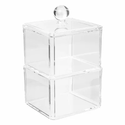 Zdjęcie produktu dla 5five Simply Smart Selena 2-częściowe pudełko do przechowywania kosmetyków, plastikowe, 9,4 x 9,4 x 16,7 cm, 155906