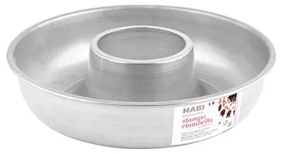 Zdjęcie produktu dla Forma do pieczenia ciasta HABI Forma do pieczenia ciasta Bundt, aluminiowa, szara, 34 x 34 x 8 cm