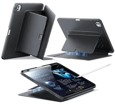 Produktbild von Schutzhülle mit Klappe für iPad Pro 11" 5/6 2025/2024, ESR Flip Hybrid, Schwarz