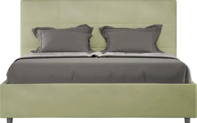 Produktbild von ITYHOME - Gepolstertes Bett mit Lattenrost 160x190 mit Mikrofaserbezug Grün Mika