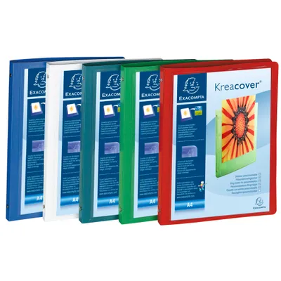 Immagine prodotto di Raccoglitore ad anelli Kreacover A4 15mm 4 anelli colori assortiti confezione da 5