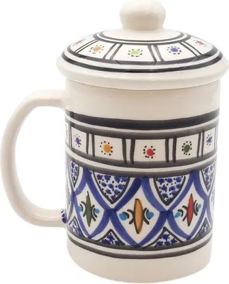 Obrázek produktu pro Keramický hrnek s víčkem 25 cL Bakir Blue